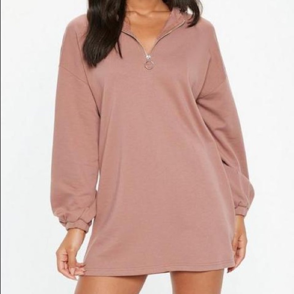 Missguided petite pink oversized sweater dress